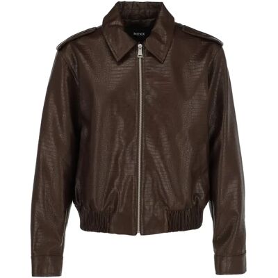 Leren jas voor vrouwen Mexx Croco Marron 40 Leren jas voor vrouwen Mexx Croco Marron 40