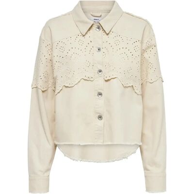 Vrouwenoverhemd Only Elena Beige M Vrouwenoverhemd Only Elena Beige M