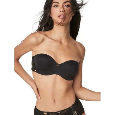Voorgevormde onderwäsche bandeau met beugels voor dames Selmark Federica Noir 100C Voorgevormde onderwäsche bandeau met beugels voor dames Selmark Federica Noir 100C