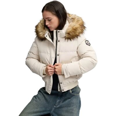 Damesjack met capuchon Superdry Everest Blanc L Damesjack met capuchon Superdry Everest Blanc L