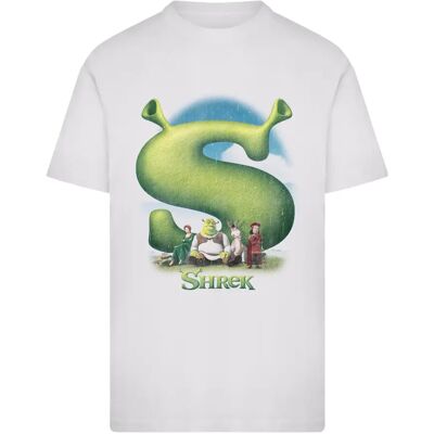 T-shirt Merchcode Shrek Distressed Poster Blanc S T-shirt Merchcode Shrek Distressed Poster Blanc S