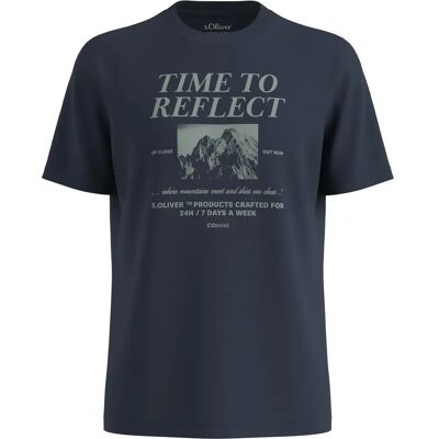 Katoenen T-shirt met bedrukte art op de voorkant s.Oliver Bleu S Katoenen T-shirt met bedrukte art op de voorkant s.Oliver Bleu S