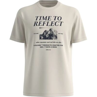 Katoenen T-shirt met bedrukte art op de voorkant s.Oliver Gris M Katoenen T-shirt met bedrukte art op de voorkant s.Oliver Gris M