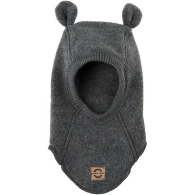 Compleet wollen bivakmuts met oren voor babymeisjes Mikk-Line Gris 0/2 mois Compleet wollen bivakmuts met oren voor babymeisjes Mikk-Line Gris 0/2 mois