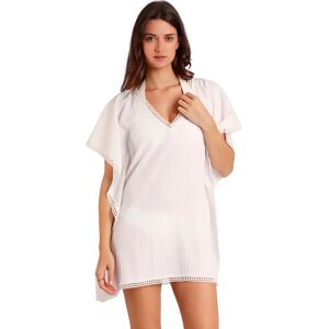 Vrouwelijke strandcaftan Admas Hawaii Blanc L Vrouwelijke strandcaftan Admas Hawaii Blanc L
