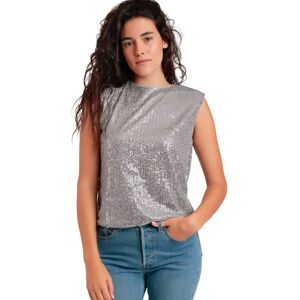 Damestanktop met pailletten Admas Bright And Shine Gris M Damestanktop met pailletten Admas Bright And Shine Gris M