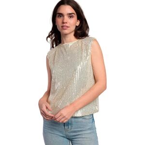 Damestanktop met pailletten Admas Bright And Shine Beige XL Damestanktop met pailletten Admas Bright And Shine Beige XL