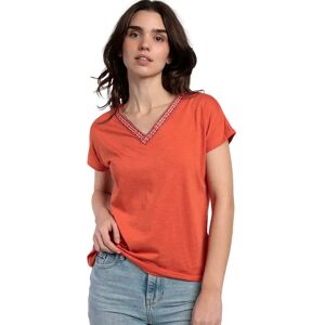 Dames-T-shirt met V-hals Admas Mexico Orange XL Dames-T-shirt met V-hals Admas Mexico Orange XL