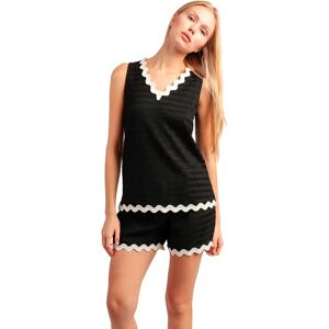 Damespyjama's Admas Luxe Waves Noir L Damespyjama's Admas Luxe Waves Noir L