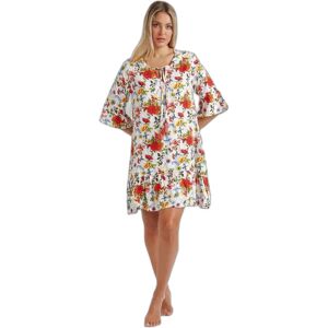 Vrouwelijke jurk met Franse mouwen Admas Mexican Otomi Multicolore S Vrouwelijke jurk met Franse mouwen Admas Mexican Otomi Multicolore S