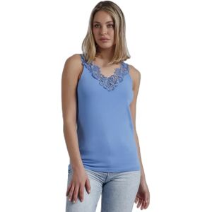 T-shirt met guipure hals vrouw Admas Bleu L T-shirt met guipure hals vrouw Admas Bleu L