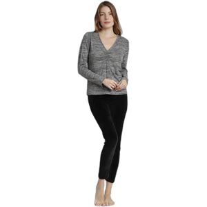 Dames lange mouwen T-shirt met knoop warm Admas Gris S Dames lange mouwen T-shirt met knoop warm Admas Gris S