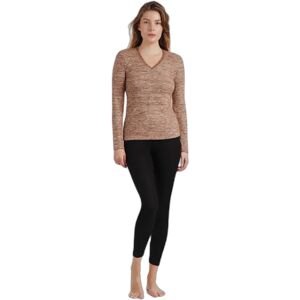 Dames lange mouw warme kant T-shirt Admas Beige M Dames lange mouw warme kant T-shirt Admas Beige M