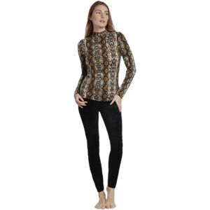 Dames lange mouwen T-shirt in slangenprint Admas Beige S Dames lange mouwen T-shirt in slangenprint Admas Beige S