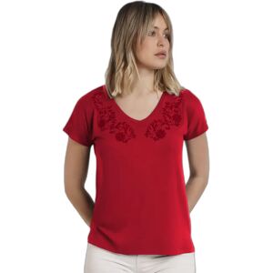 Geborduurd dames-T-shirt Admas Rouge S Geborduurd dames-T-shirt Admas Rouge S