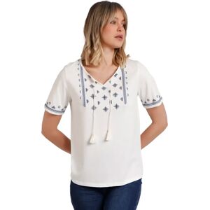 T-shirt met randjes voor dames Admas Blanc XL T-shirt met randjes voor dames Admas Blanc XL