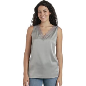 Satin kanten T-shirt vrouw Admas Gris S Satin kanten T-shirt vrouw Admas Gris S