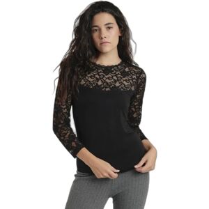 Dames lange mouw kant T-shirt Admas Noir M Dames lange mouw kant T-shirt Admas Noir M