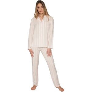 Gestreepte lange mouwen opening pyjama voor dames Admas Rose 2XL Gestreepte lange mouwen opening pyjama voor dames Admas Rose 2XL