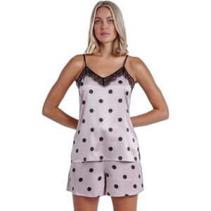 Elegante stippenpyjama met schouderbandjes voor dames Admas Classic Beige XL Elegante stippenpyjama met schouderbandjes voor dames Admas Classic Beige XL
