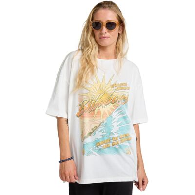 Dames-T-shirt Billabong Where The Sun Blanc S Dames-T-shirt Billabong Where The Sun Blanc S