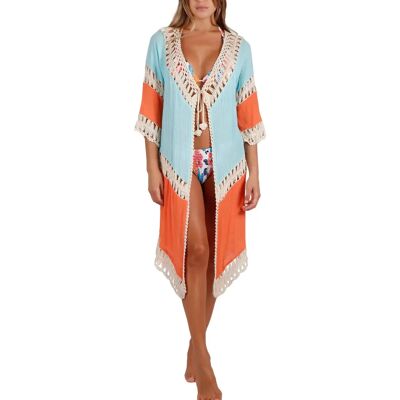 Vrouwelijke strandcaftan Admas Summer Memoirs Bleu M Vrouwelijke strandcaftan Admas Summer Memoirs Bleu M