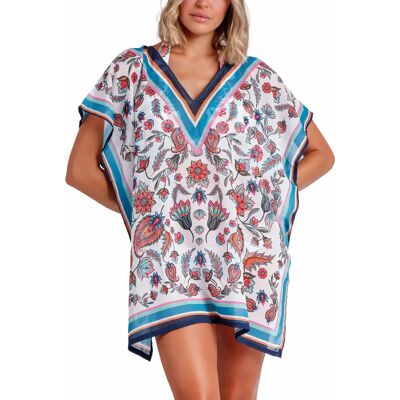 Vrouwelijke strandcaftan Admas Paisley Blanc XL Vrouwelijke strandcaftan Admas Paisley Blanc XL