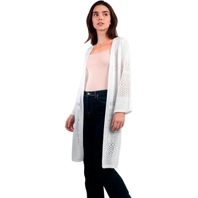 Damesvest Admas Crochet Blanc L/XL Damesvest Admas Crochet Blanc L/XL