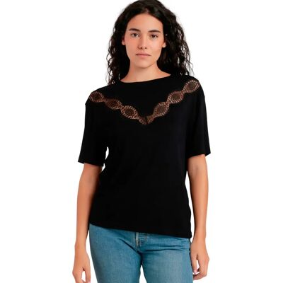 T-shirt dames Admas Chest Lace Noir L T-shirt dames Admas Chest Lace Noir L