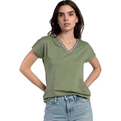 Dames-T-shirt met V-hals Admas Mexico Vert M Dames-T-shirt met V-hals Admas Mexico Vert M