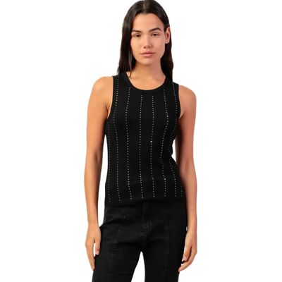 Damestanktop Admas Lines With Stones Noir S Damestanktop Admas Lines With Stones Noir S
