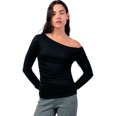 Asymmetrische lange mouwen dames Admas Frunces Noir XL Asymmetrische lange mouwen dames Admas Frunces Noir XL