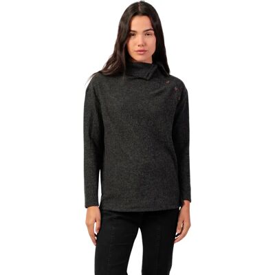 Dames Col Montant Met Knopen Admas Neck Buttons Gris S Dames Col Montant Met Knopen Admas Neck Buttons Gris S