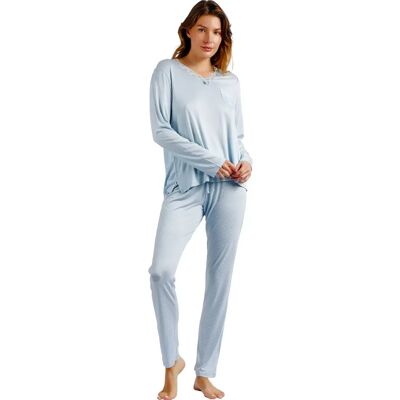 Pyjama t-shirt met lange mouwen en broek dames Admas Soft Secret Bleu 2XL Pyjama t-shirt met lange mouwen en broek dames Admas Soft Secret Bleu 2XL