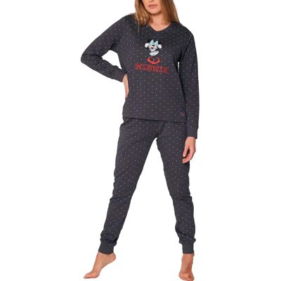 Pyjama t-shirt met lange mouwen en broek dames Admas Minnie Shy Disney Gris S Pyjama t-shirt met lange mouwen en broek dames Admas Minnie Shy Disney Gris S