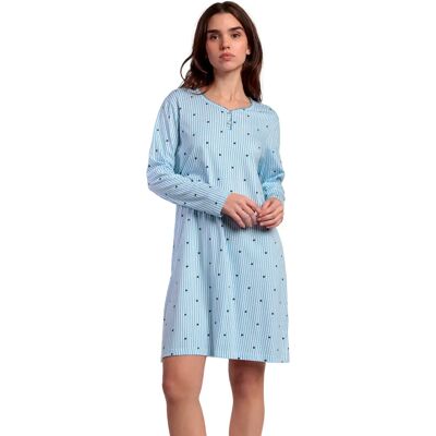 Nachthemd met lange mouwen ronde hals dames Admas Stripes And Stars Bleu XL Nachthemd met lange mouwen ronde hals dames Admas Stripes And Stars Bleu XL
