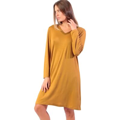 Nachtjapon met lange mouwen dames Admas Lisos Marron XL Nachtjapon met lange mouwen dames Admas Lisos Marron XL