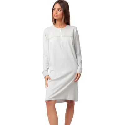 Nachtjapon met lange mouwen dames Admas Classic Interlock Gris XL Nachtjapon met lange mouwen dames Admas Classic Interlock Gris XL