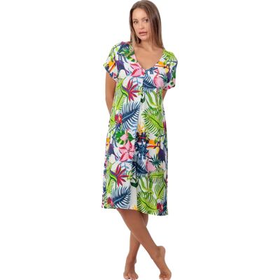Korte mouw nachthemd dames Admas Exotic Parrot Multicolore L Korte mouw nachthemd dames Admas Exotic Parrot Multicolore L