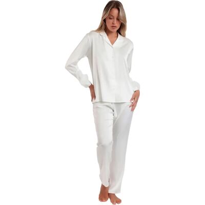 Pyjama shirt en broek vrouw Admas Plumas Marabu Luxe Blanc 2XL Pyjama shirt en broek vrouw Admas Plumas Marabu Luxe Blanc 2XL
