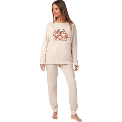 Pyjama met lange mouwen top en lange mouwen broek dames Admas ChipNDale Disney Beige XL Pyjama met lange mouwen top en lange mouwen broek dames Admas ChipNDale Disney Beige XL