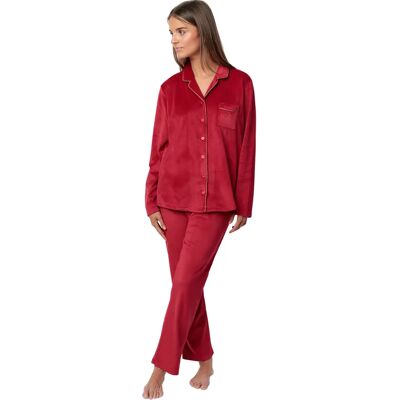 Damespyjama's Admas Velvet Luxe Rouge S Damespyjama's Admas Velvet Luxe Rouge S