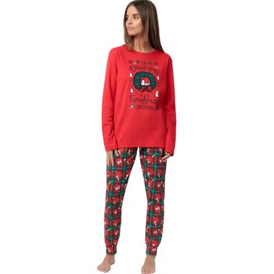 Pyjama met lange mouwen en broek voor dames Admas Reindeer Crossing Peanuts Rouge L Pyjama met lange mouwen en broek voor dames Admas Reindeer Crossing Peanuts Rouge L