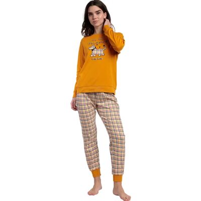Pyjama met lange mouwen en broek voor dames Admas LouLou Returns Jaune M Pyjama met lange mouwen en broek voor dames Admas LouLou Returns Jaune M