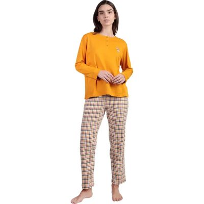 Pyjama Polo Langemouwen met Broek Dames Admas LouLou Returns Jaune S Pyjama Polo Langemouwen met Broek Dames Admas LouLou Returns Jaune S