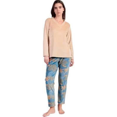 Pyjama V-hals top en broek vrouw Admas Oriental Marron L Pyjama V-hals top en broek vrouw Admas Oriental Marron L