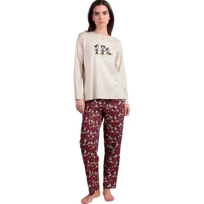 Pijamaset met lange mouwen en broek dames Admas Minnie Mouse Disney Blanc XL Pijamaset met lange mouwen en broek dames Admas Minnie Mouse Disney Blanc XL