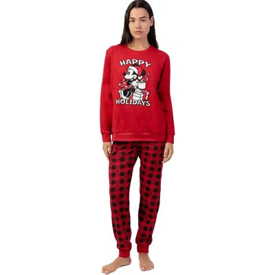 Pyjama met lange mouwen en broek voor dames Admas Mouse Holidays Disney Rouge 2XL Pyjama met lange mouwen en broek voor dames Admas Mouse Holidays Disney Rouge 2XL