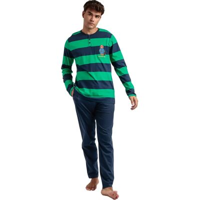 Pyjama met lange mouwen en broek Admas Rugby Paws Paddington Bleu M Pyjama met lange mouwen en broek Admas Rugby Paws Paddington Bleu M