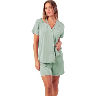 Pyjama t-shirt met korte mouwen en short voor dames Admas Classic Summer Vert 2XL Pyjama t-shirt met korte mouwen en short voor dames Admas Classic Summer Vert 2XL